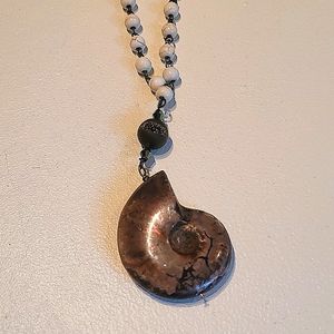 Opalized Ammonite Fossil Necklace